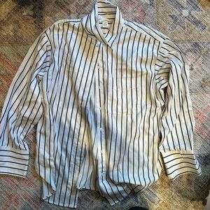 H&M White and Black Casual Button Down Shirt